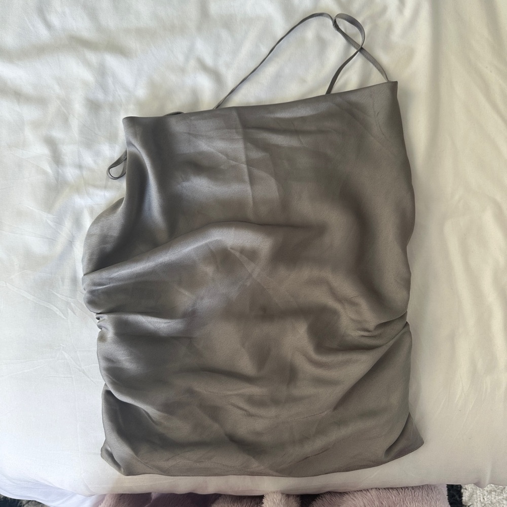 Abercrombie asymmetrical grey tank